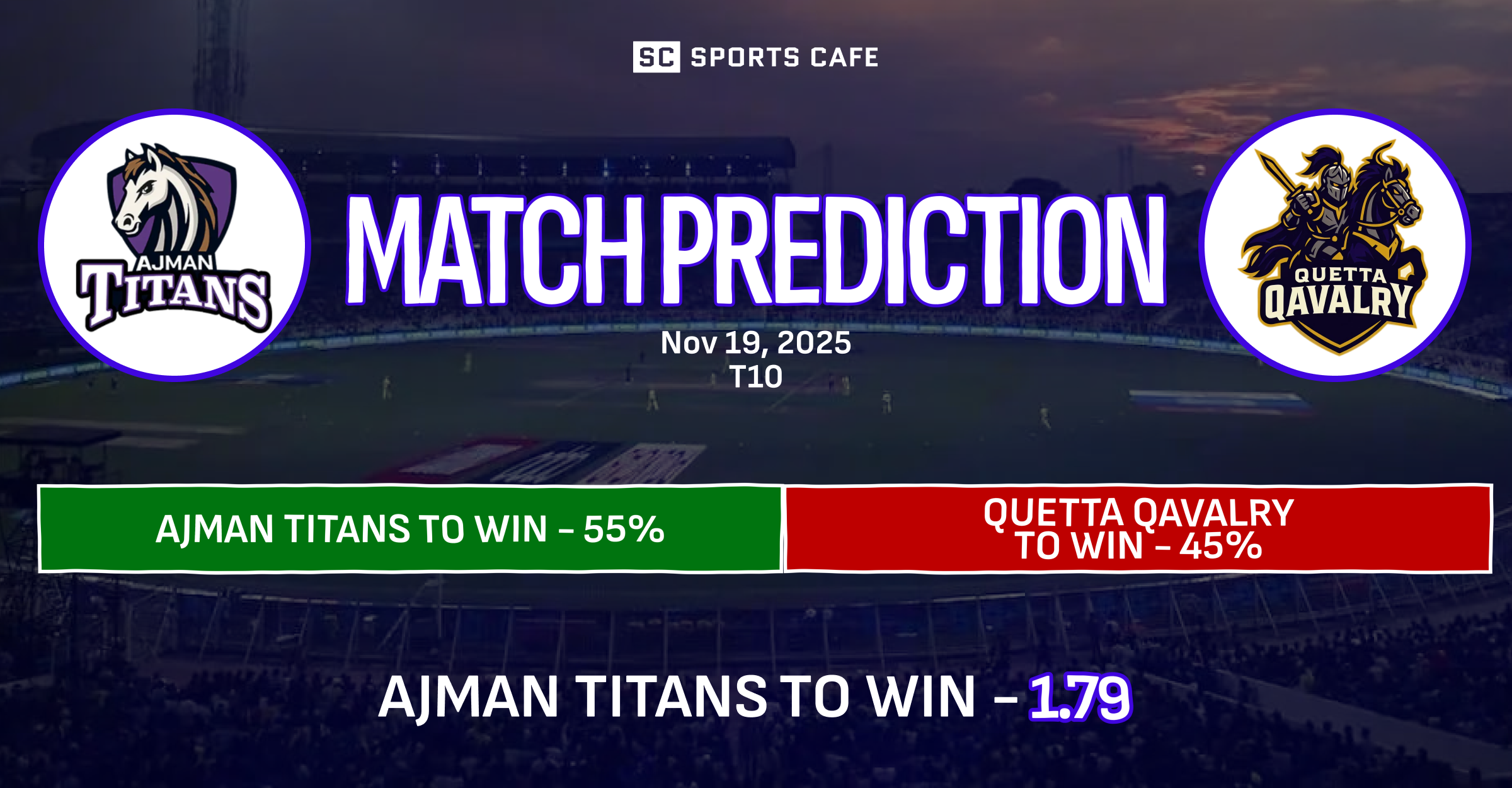 Ajman Titans vs Quetta Qavalry